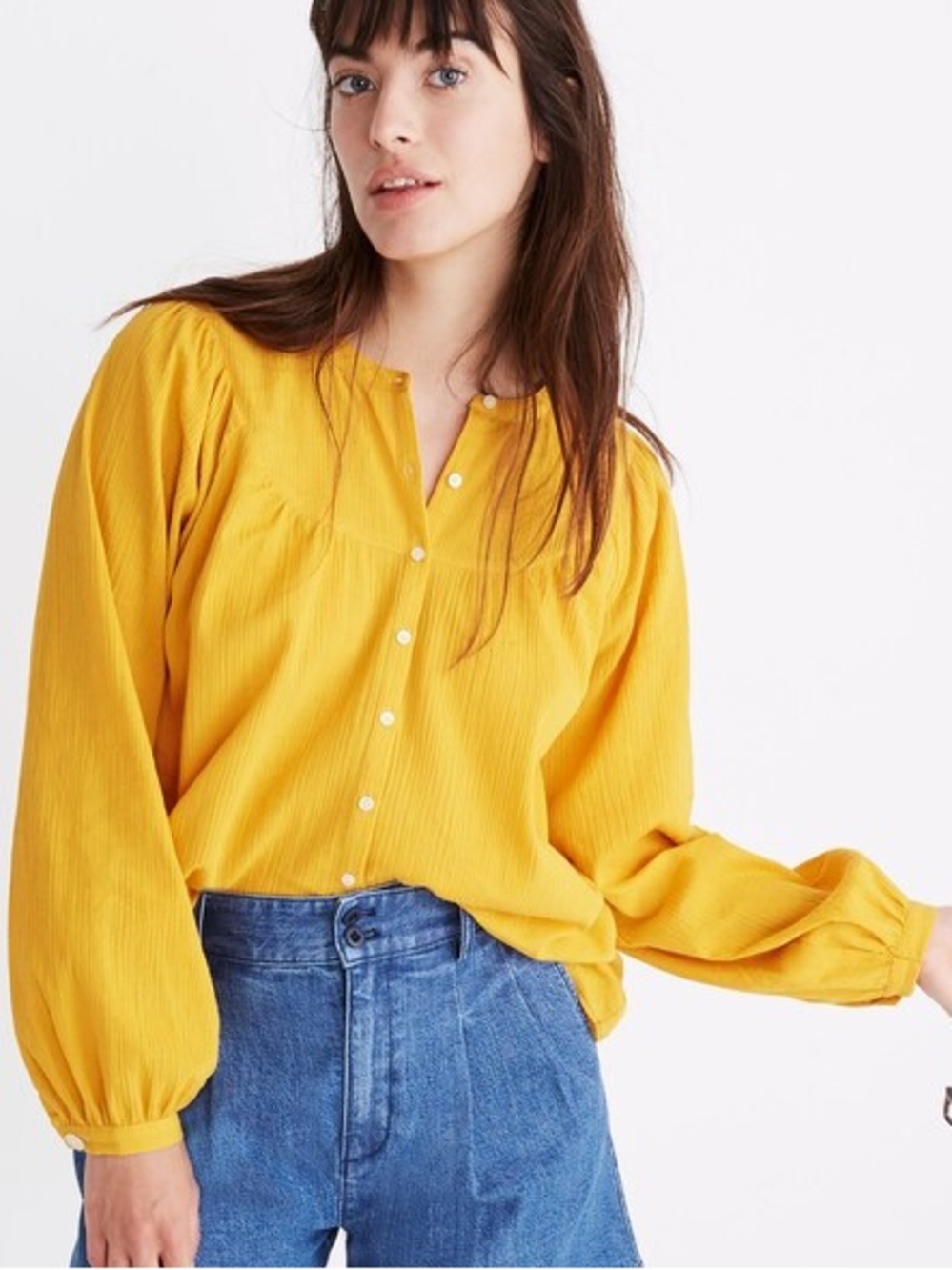 Madewell Balloon Sleeve Peasant Top